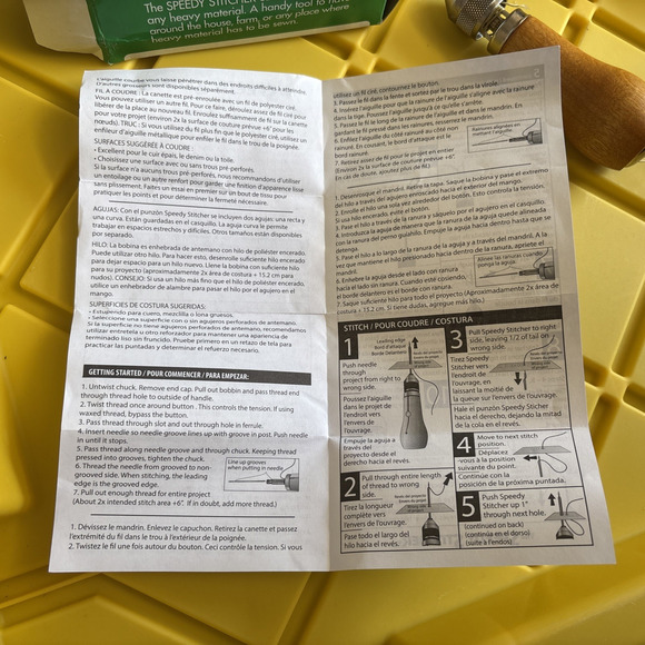 Vintage Speedy Stitcher Sewing Awl Kit Open Box - Picture 8 of 9